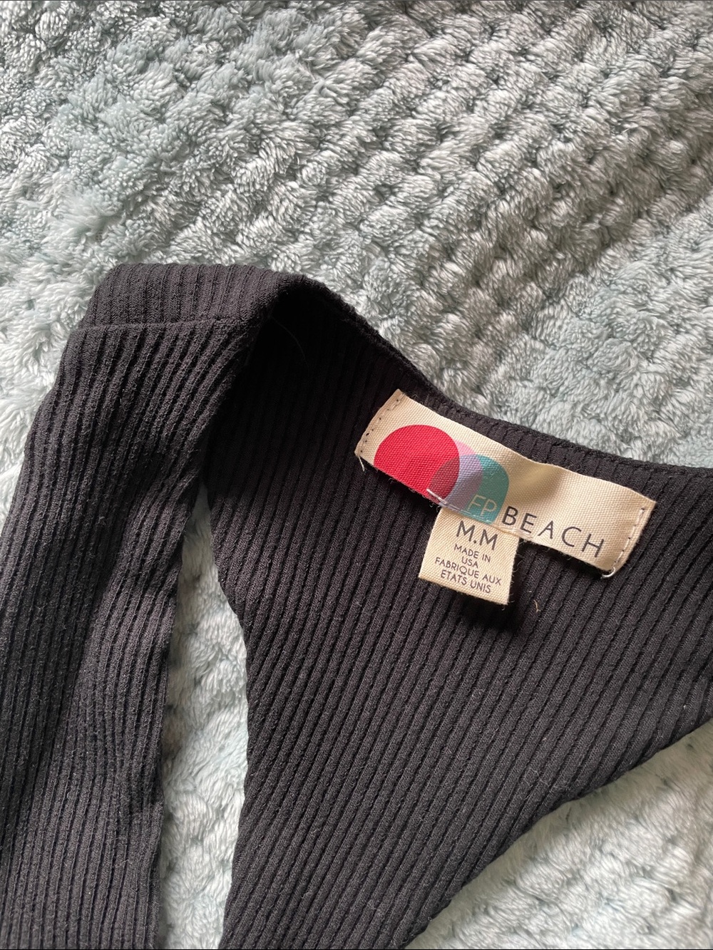 Free People Black Ribbed Cutout Mini Dress - Picture 2 of 2